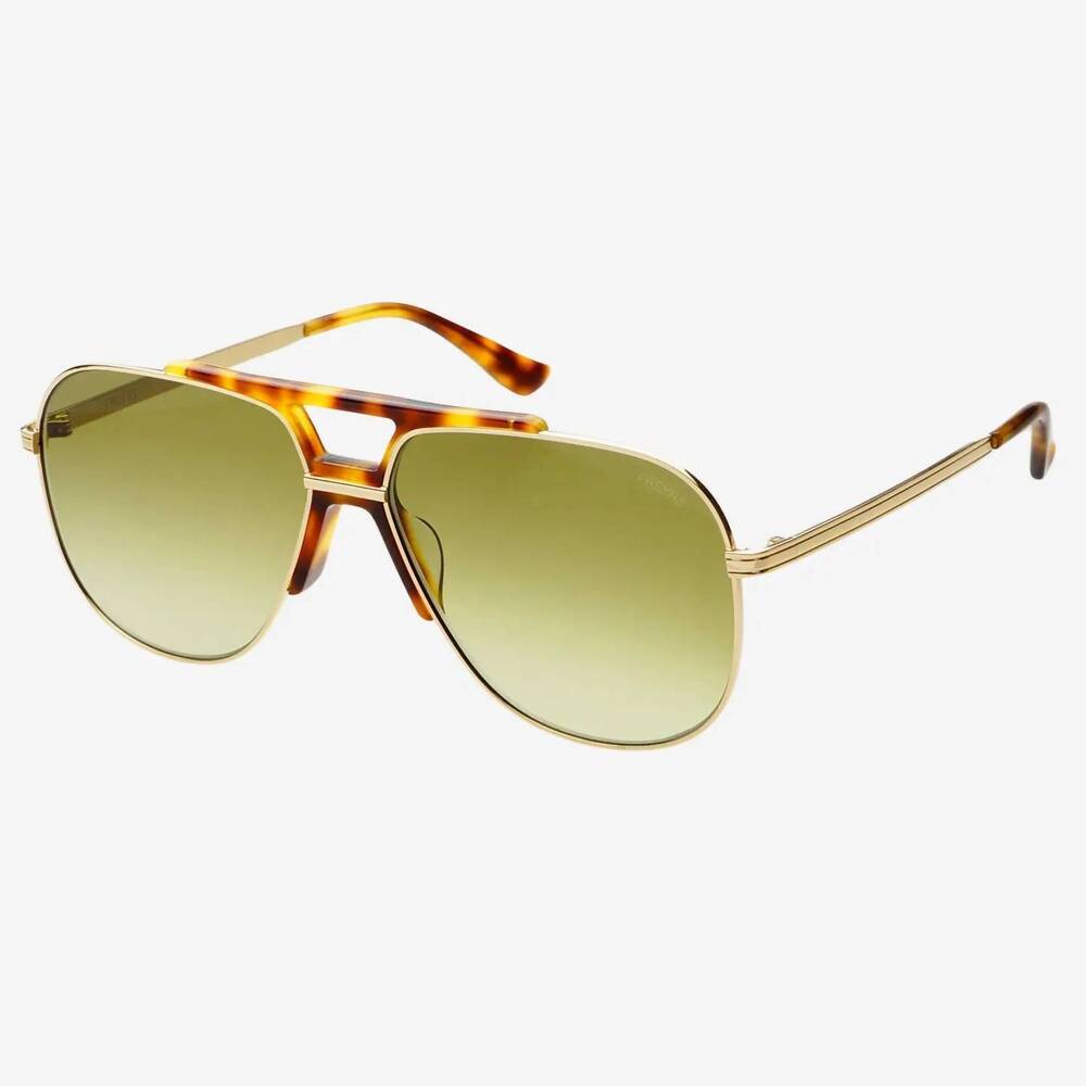 NEW FREYRS EYEWEAR unisex aviator non-polarized sunglasses in gold / green